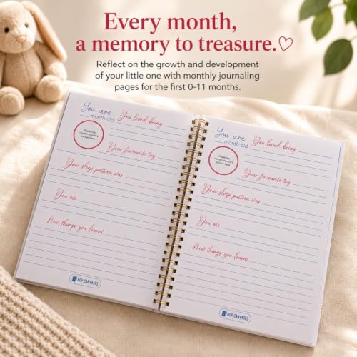 Image of Baby Memory Book & Milestone Journal 0-4 Years | Keepsake Record Book with Photo Space & Guided Prompts | Perfect Baby Shower & New Parents Gift | A5 Hardcover, 90 Pages (Space blue)