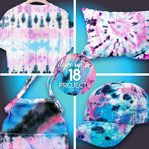 Just My Style Neon Midnight Tie-Dye Diy Tie Dye Kit Create Up To 18 Tie Dye Accessories Great Tie Dye Craft Set Colorful Fabric Dyes, Gloves & Rubber Bands Perfect Tie Dye Party Supplies, Multi #TOP3