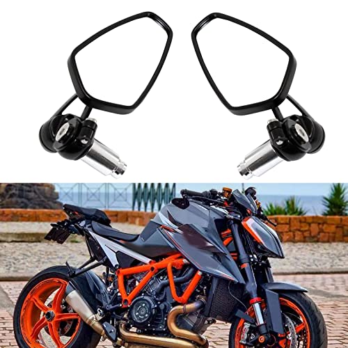 Black Motorcycle Bar End Mirrors Rear View Cnc Compatible With Grom Msx125 Cb500F Kawasaki Z125 Pro Z650 Z750 Z800 Z900 Er6N Er6F Yamaha Mt-03 Mt-07 Fz-07 Mt-09 Fz-09 Mt-10 Fz-10 Mt-25 Fz6 Fz8 Fz6R #TOP7