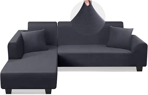 KinCam Sectional Couch Covers L Shape Sofa Covers Super Stretch