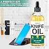 Knife Blade Oil Rust Eraser Kit,6 PCS Include Knife Sharpener,Refillable Spray Bottle for Preventing Rust,Maintenance Oil (3.4 oz) for Carbon Steel,Cleaning,Protection and Lubricant Care Set #5