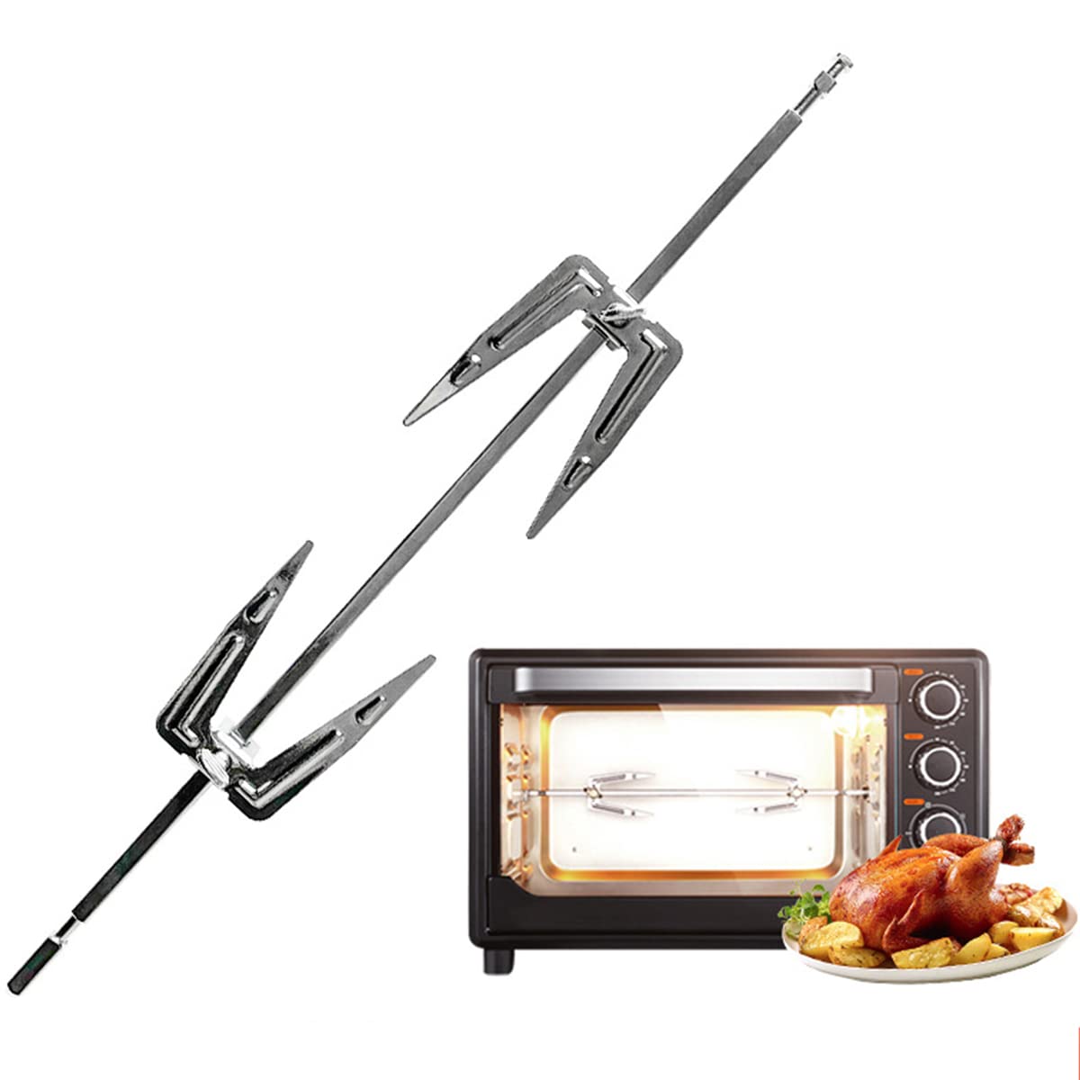 Buy BBQ Rotator Motor Rotary Fork Set Electric BBQ Rotisserie Grill Rod