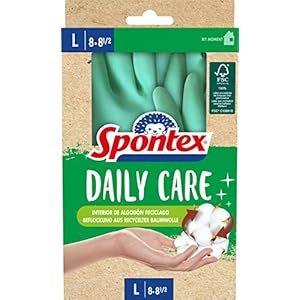 Spontex Daily Care Huishoudelijke handschoenen van 100% FSC-gecertificeerd latex, met binnenvoering van gerecycled…
