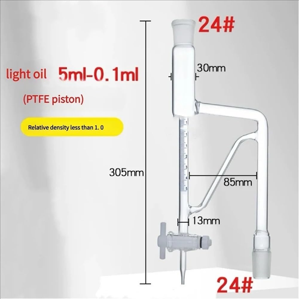 Équipements et fournitures de laboratoire Joint volatil 24/29 avec vanne de commutation en PTFE, lumière inférieure à 1, verre borosilicaté