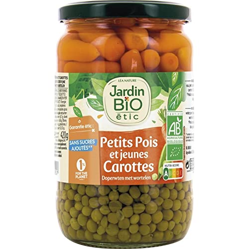 JARDIN BIO ETIC - PETITS POIS TRES FINS ET CAROTTES BIO 660G - LOT DE 4