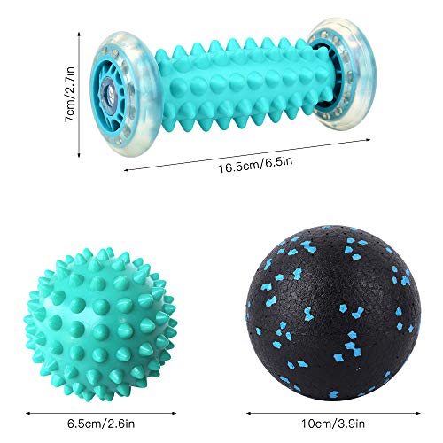 Rolo de massagem, Andoer Rolo de massagem para os pés Bola pontiaguda Bola Fascial Faixa de armazena