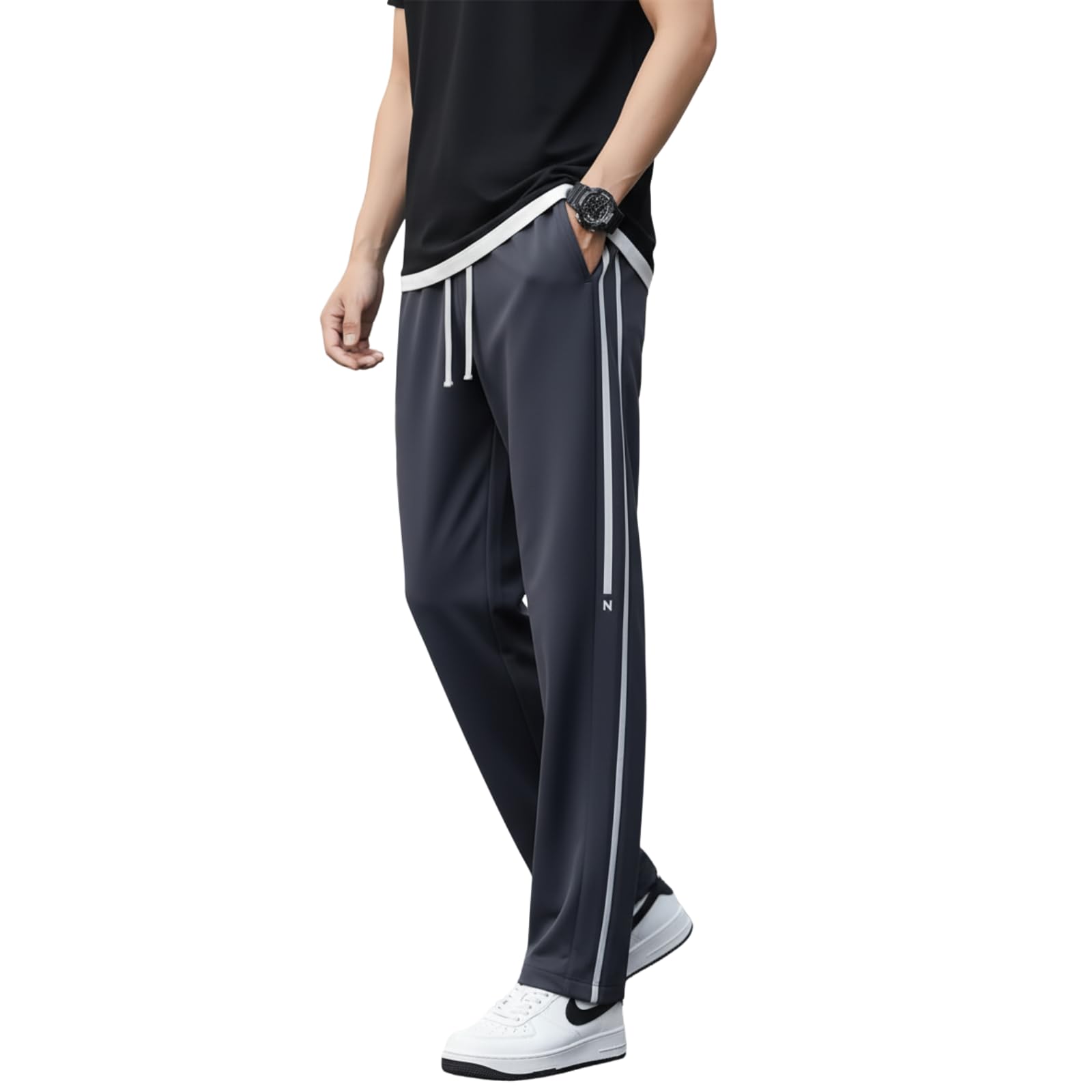 Men’s Striped Track Pants | Side Stripe Design | Regular Fit | Casual & Athleisure Wear |Pack of 1-MMJ-110-picture-40