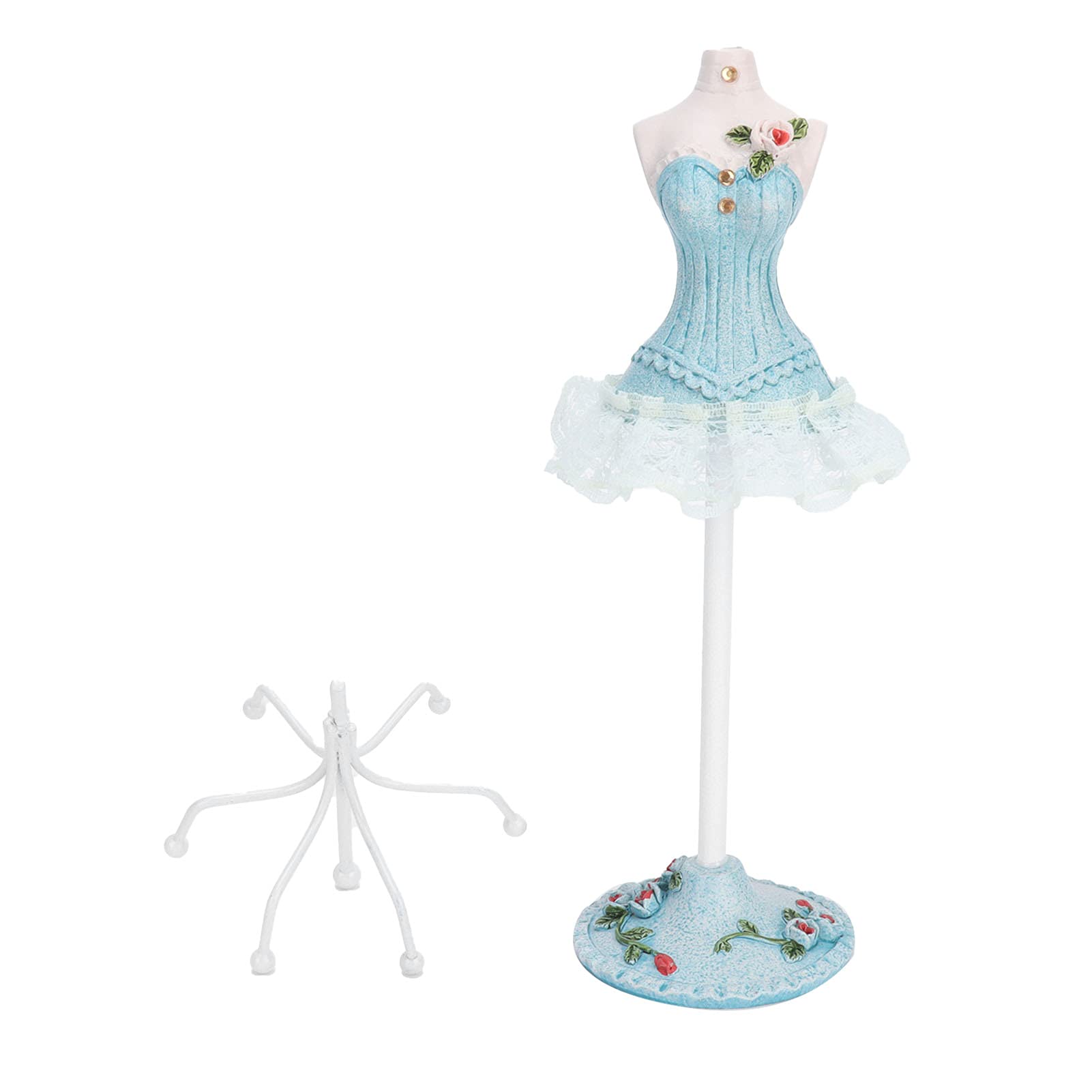 Support à bijoux en polyrésine bleue, une figurine d'exception pour colliers