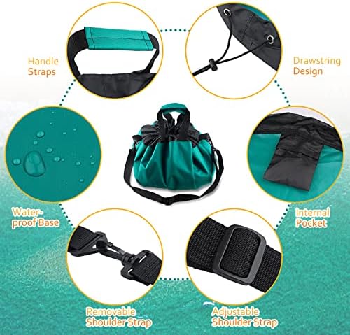 Wetsuit Change Mat, Portable Large Beach Wet Clothes Dry Bag Waterproof Changing Mats with Shoulder and Handle Strap for Surfing, Swimming Pool, Diving, and Outdoor Water Sports