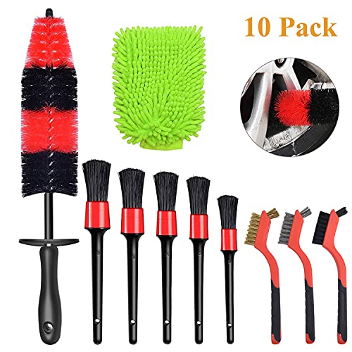 EVEAGE Pressure Washer Surface Cleaner,Detailing Brush Set for Cleaning Wheels Interior Cleaning Kit Including 5Pcs Premium Detail Brushes