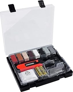 B27692 carrelage 14 pièces 8 Couleurs différentes avec fondu de Cire, Rabot et éponge de ponçage Surfaces Lisses de Tout Type/kit de réparation pour Pierre