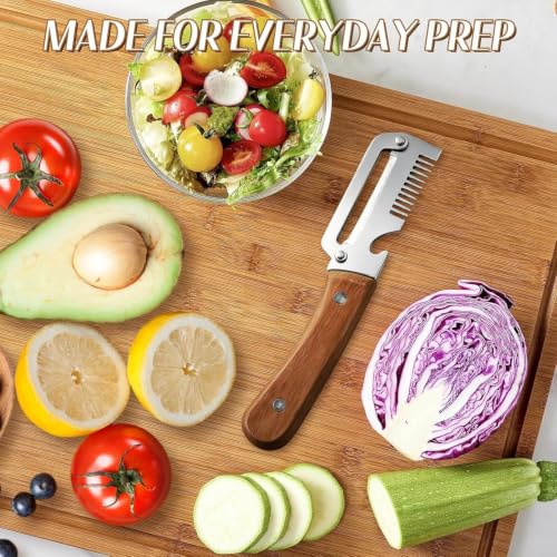 Image of Vegetable Peeler Stainless Steel Julienne Peeler with Dual Blade Head Handheld Kitchen Tool (3-in-1 Zero Snag Peeler 2pcs)