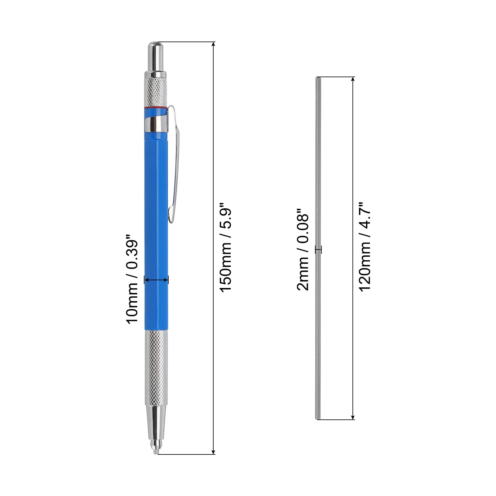 PATIKIL Mechanical Pencil with 12Pcs Silver Refills - Image 2