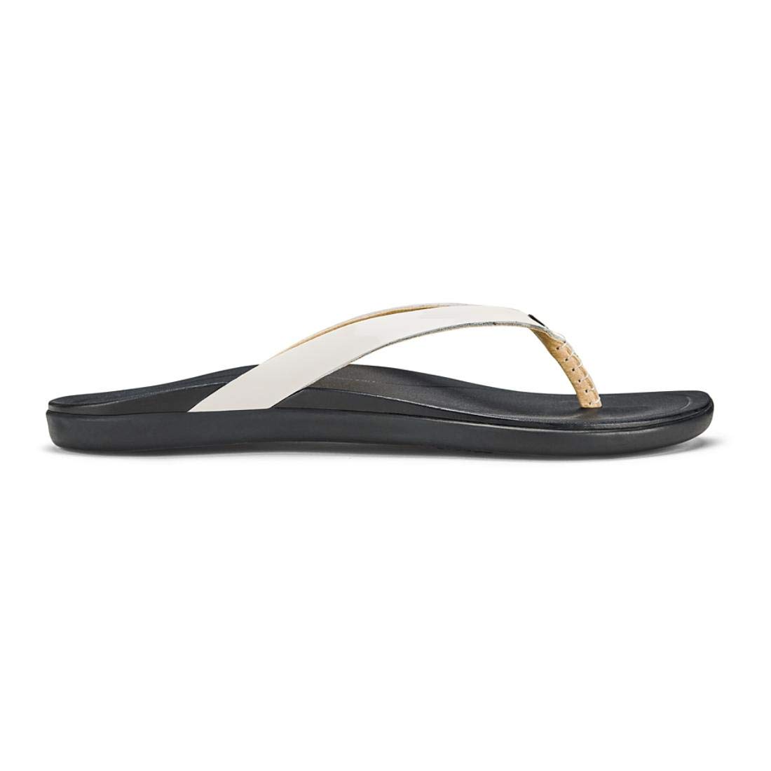 OLUKAIHo'Opio Leather - Women's Sandal White/Black