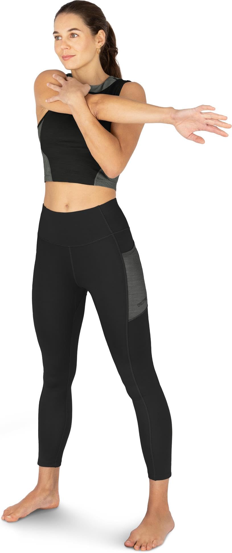 normani Damen Merino Tanktop Crop Top Ärmelloses Trägertop Sport Unterhemd aus 100% Bio-Merinowolle - Atmungsaktives Sportunterteil