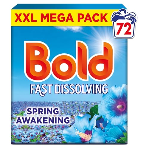 Bold Washing Powder Laundry Detergent 72 Washes 3.6kg Spring Awakening Outdoor Freshness that Lasts And Lasts with Build In Stain Remover And Lenor Freshness