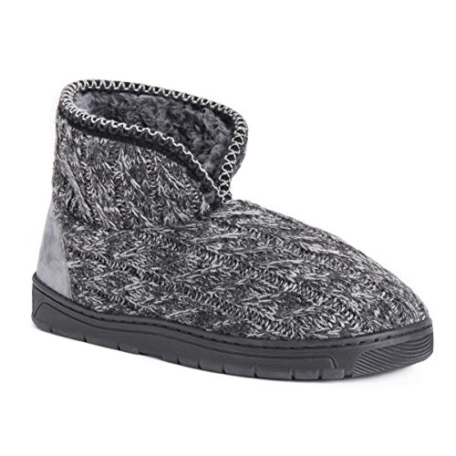 MUK LUKS Men's Mark Slipper, Heather/Black, Medium (10-11) M US