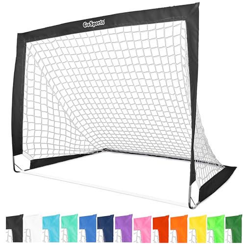 Image of GoSports Portable Soccer Goals for Kids - 13 Color Options - Choose 4 x 3 ft or 6 x 4 ft - Team Tone Pop Up Nets for Backyard