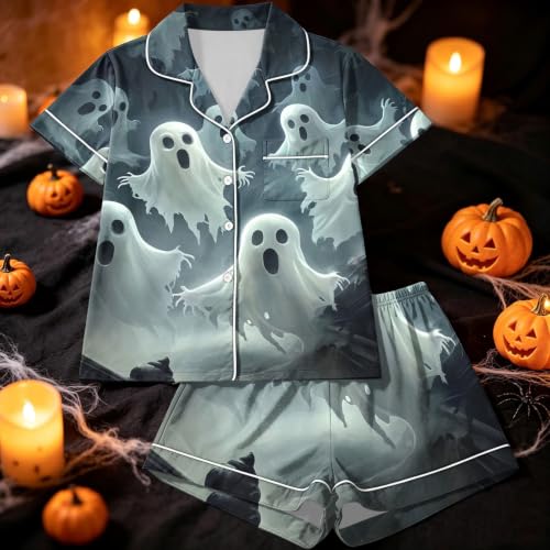ZHIHAIHEN Halloween Pajamas Women 2 Piece Shorts 11# Multicolor Medium - image 2