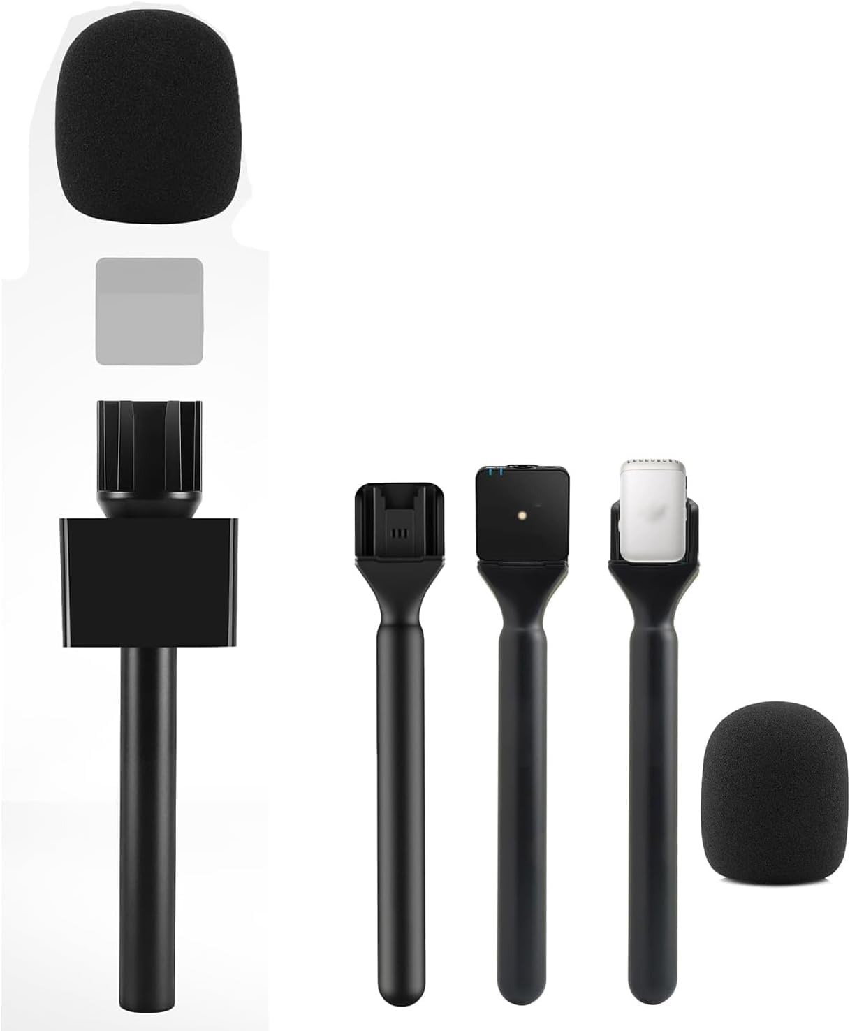 Mic Handheld Adapter, Wirelesss Interview Lavalier Microphone Adapter Handheld Mount for Rode II, for Hollyland Lark 150, for G1, for Movo Microphone