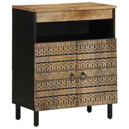Tomostar Buffet Cuisine, Buffet Bas Meuble de Rangement Salon 60x33,5x75 cm Bois de manguier Brut Massif
