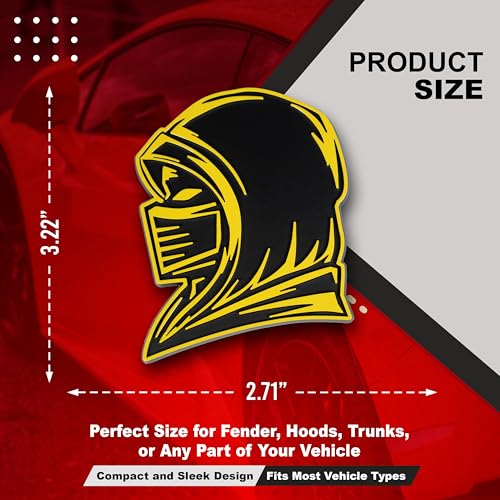Image of Ninja Emblem, Custom 3D Car Badge - Universal Exterior Accessories for Car, Truck, SUV, Motorcycle (Set of 2) (Yellow)