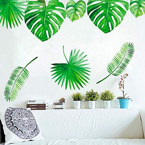 简约 清新 绿色 植物 树叶 墙贴 客厅 卧室 餐厅 装饰 时尚 创意 贴画 北欧