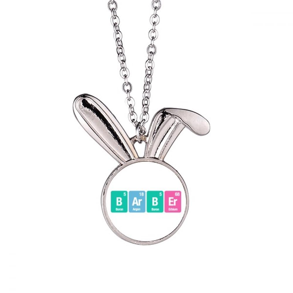 Collier lapin de barbier en acier avec pendentif ciseau pour coiffeur