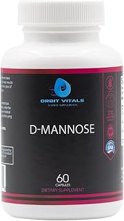 D-Mannose with Cranberry, Dandelion & Hibiscus Extract - Aids in Bladder, Urinary Tract Support, Flush Impurities - Ultra Absorption Gluten Free & Non GMO | 60 Capsules