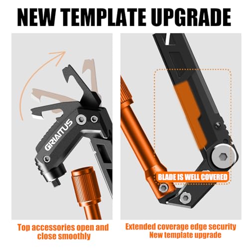 Image of Carabiner Multitool with Pocket Knives, EDC Carabiners, Serrated Knife, Rope Cutter, Screwdriver, Can Bottle Opener, Ruler, Folding Knife for Camping Hiking, Multitool Survival Gear (Orange)