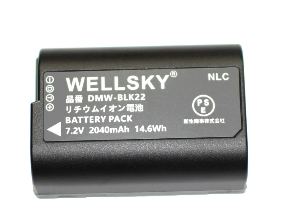 Amazon.co.jp: WELLSKY DMW-BLK22 互換バッテリー 純正充電器で充電