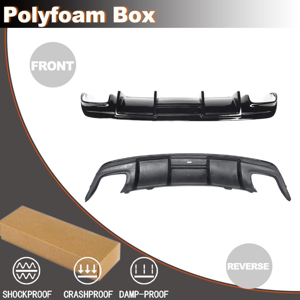 Matte Black RearDiffuser Compatible with Mercedes Benz CLA Class W117 C117 CLA220 CLA250 Sport & CLA45 AMG Sedan 2013-2019 FRP Lower Bumper Lip Spoiler Body Kit (not for Base Model)