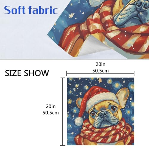 Servilletas de tela navideñas multicolor set de 6 miniatura 6