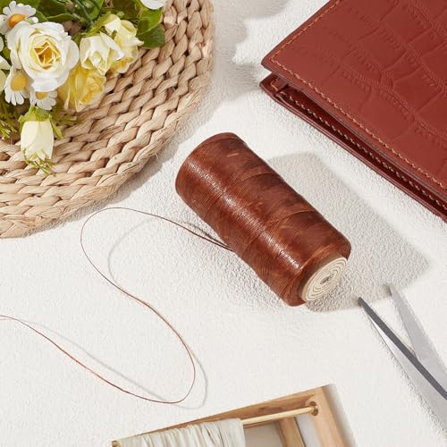 Hilo encerado plano marrón para costura de cuero 260m miniatura 4