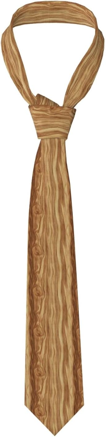 Realistic Wood Grain Texture Ties For Men Skinny Mens Ties Necktie For Wedding Groomsmen Dance Party