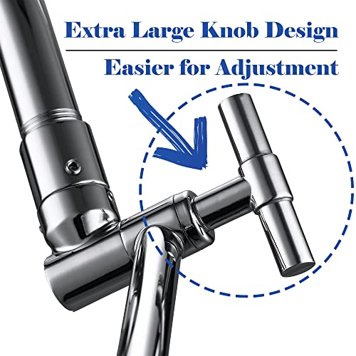 Shower Head Extension Arm - 13'' Shower Arm Extension For Rain Shower Head & Handheld Shower, Height And Range Adjustable, Shower Extension Arm With Locking Nuts, G1/2 Universal Connector, Chrome #TOP2