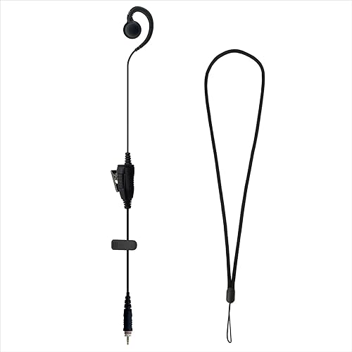 MONICONA C-forma gancho auricular auricular PTT micrófono con correa de cordón para Motorola CLP1010e CLP1040e CLPe446 CLP446e Radio
