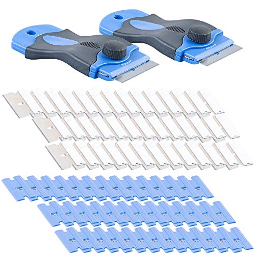 Kochfeldschaber: 2er-Set Kochfeld-Schaber für kratzfeste & empfindliche Oberflächen (Reinigungsschaber)