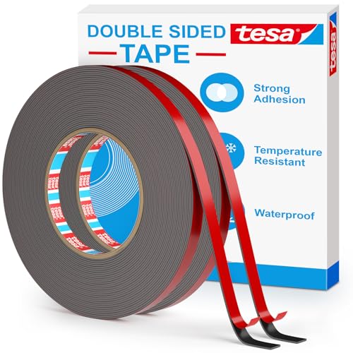Image of EMITEVER Double Sided Tape Heavy Duty, Tesa Adhesive Mounting Tape Waterproof(2 Pack), 0.39IN x 36FT Strong Acrylic Foam Tape for Walls, Automotive, Home Office Decor