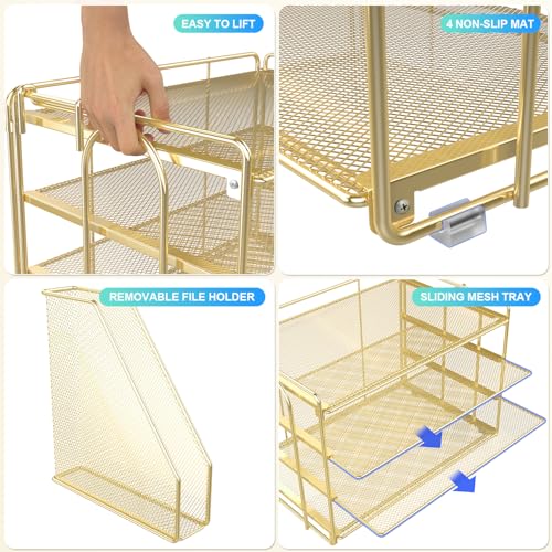 image for gianotter 4-Tier Paper Organizer With Magazine Holder, Desk Organizers