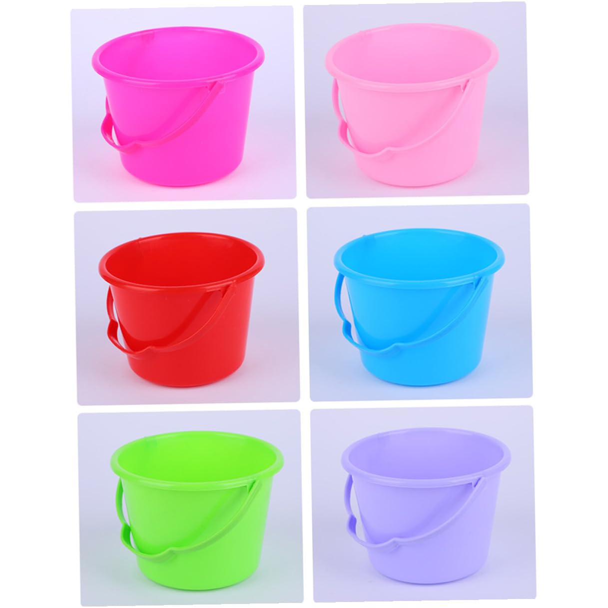 Homoyoyo Lot de 10 Jouets de Plage pour Garçon et Filles Seaux Colorés Aléatoires, Seaux Légers et Petits en Plastique Sûr, de Pêche et Bac à Sable pour Jeux Extérieurs Couleur Aléatoire