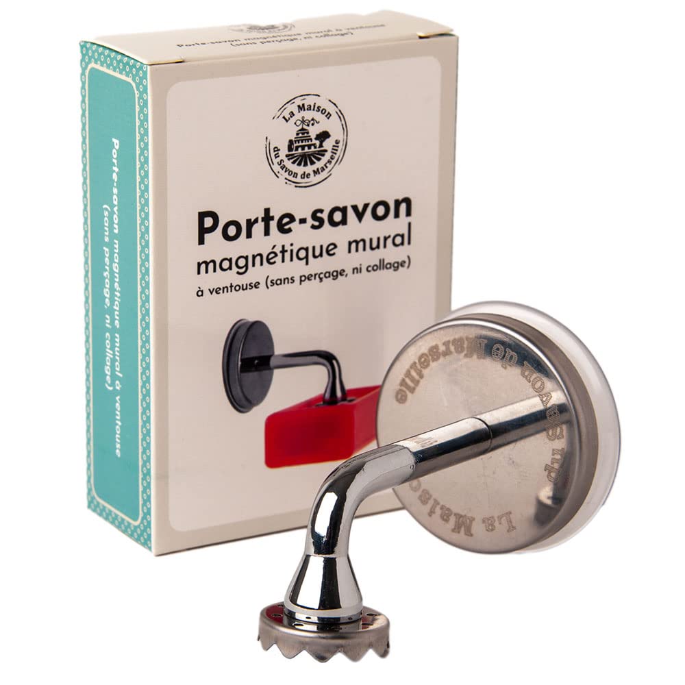 Maison du Savon de Marseille - Wall Mounted Magnetic Soap Holder - Durable Chrome Finish with Strong Suction Cup, 15cm Length
