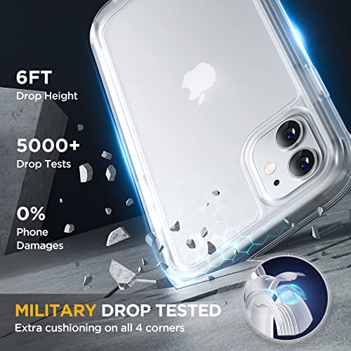 Image of Miracase Glass Series for iPhone 11 Case 6.1 inch, Upgraded Full-Body Rugged Phone Bumper Case Cover with Built-in 9H Tempered Glass Screen Protector and Camera Protector, Matte Clear