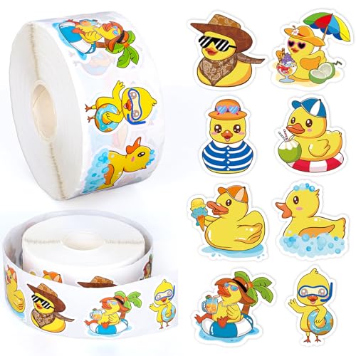 Pegatinas de pato amarillo en rollo para evitar confusiones en botellas de agua