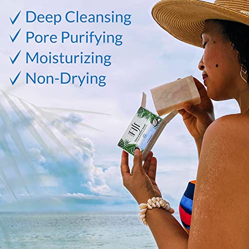 "Coco Fiji Soap Bar For Face And Body Infused With Organic Coconut Oil, Fragrance Free, Essential Oil, Natural Soap For Moisturizing & Pore Purifying Skin, 7 Oz, Pack Of 3 " #TOP4