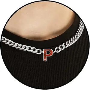 Football Necklaces for Boys Stainless Steel Initial Necklace with Letter A-Z 6.5mm Cuban Chain Gifts for Him Boys Men Teens 16+2 Inches