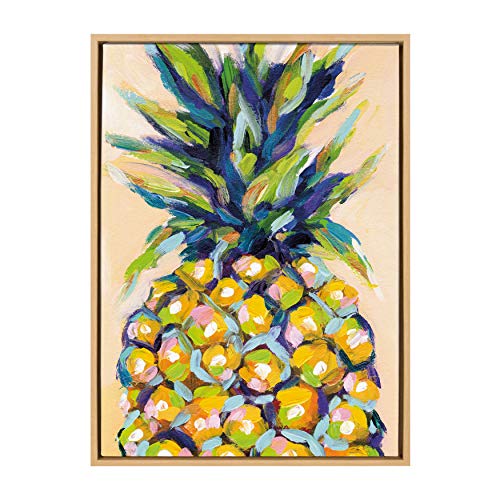 Kate and Laurel Sylvie Pineapple Framed Canvas Wall Art