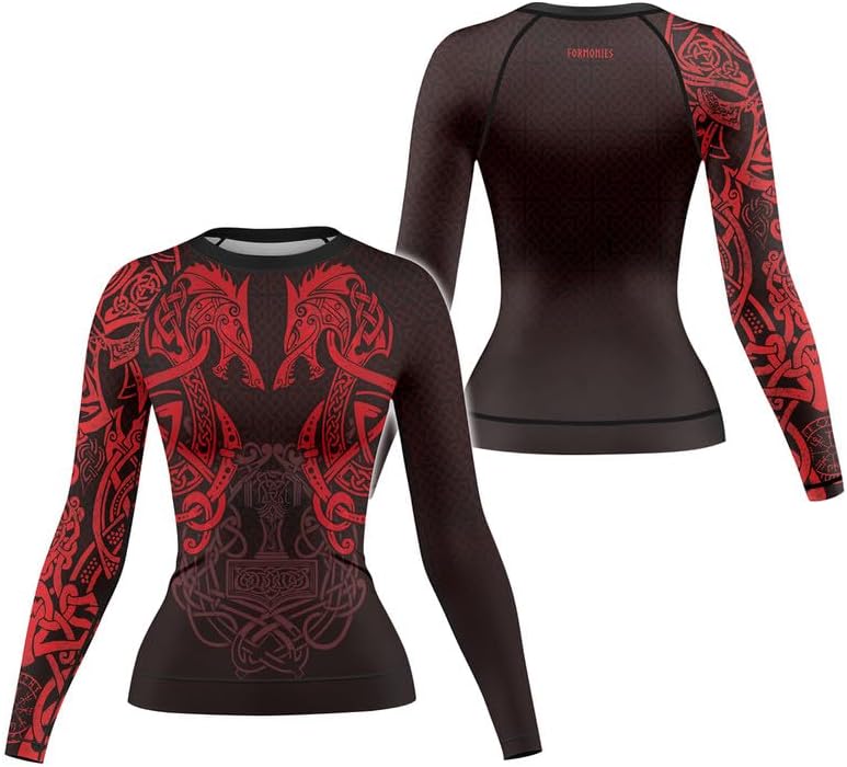 Viking Women's Compression Shirt Long Sleeve MMA BJJ Rash Guard Grappling Jiu Jitsu No Gi