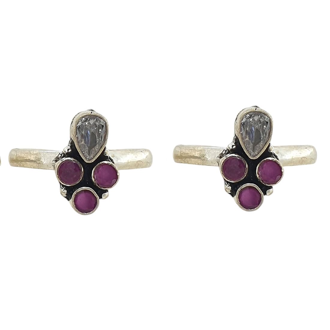 sahiba gems Pure 925 Sterling Silver Rpyal Look Designer Toe Rings (Chandi Bichhiya) For Women ~ 2 Pieces-picture-24
