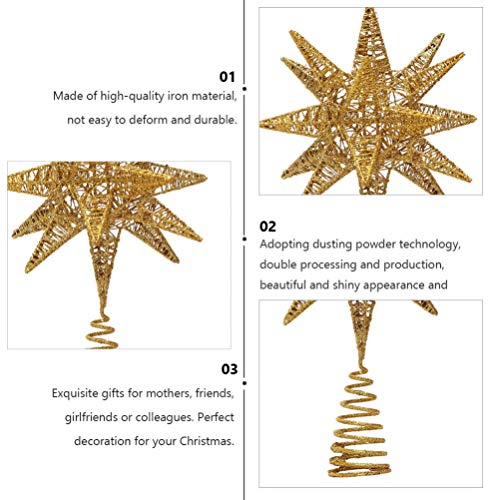 Topo de Árvore de Natal KesYOO 3D Glitter Árvore de Feriado Estrela Temporada de Natal Árvore de Nat